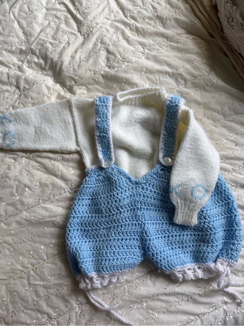 Vintage Knit Baby Outfit